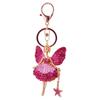 Металлический брелок для ключей в виде балерины, циркон, кольцо для ключей автомобиля, роскошный кулон со стразами для девочки, женский
