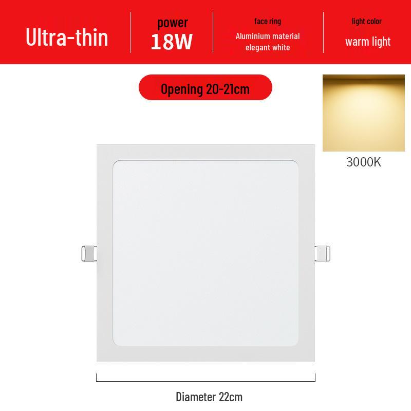 Квадратная встраиваемая потолочная панель-даунлайт для гостиных