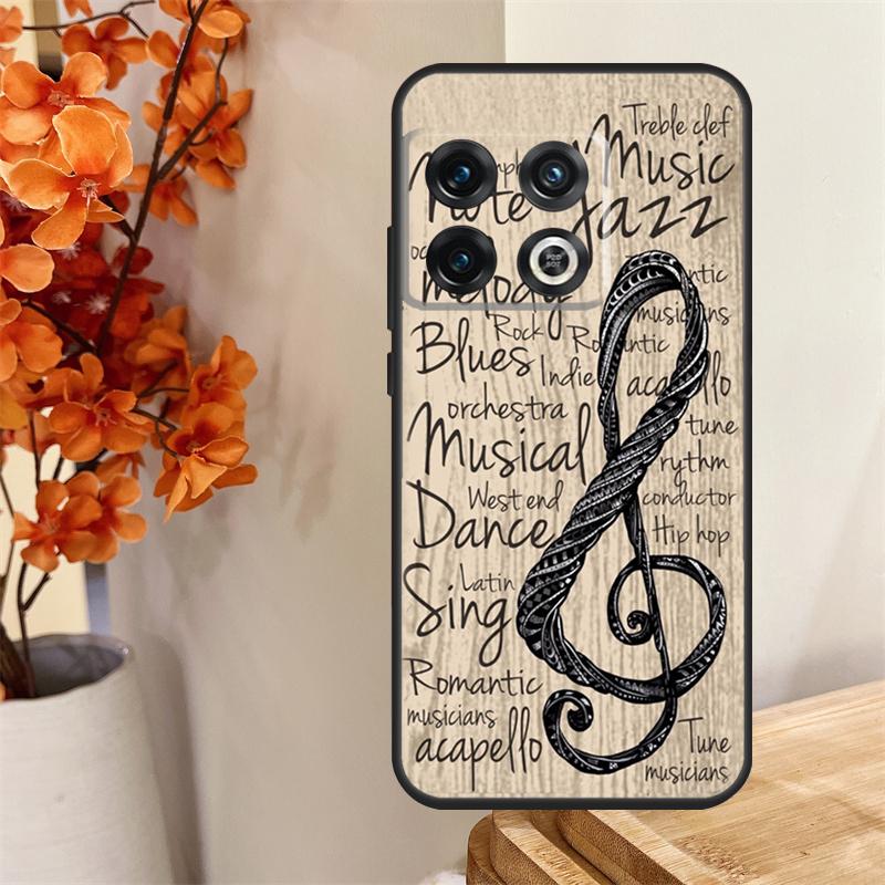 Music Note Musical Treble Clef Funda For OnePlus 8T 10T 13 13R 12 12R 11 10 Pro OnePlus Nord 4 CE 2 3 Lite N30 N20 N10 Case
