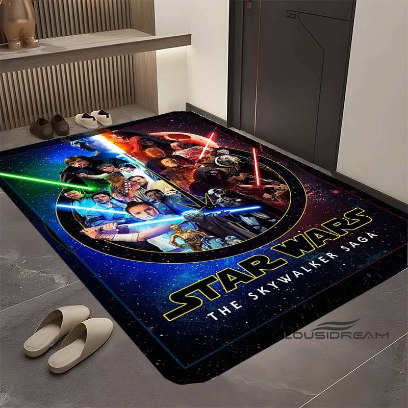 Коврик Star Wars мультяшный, подходит для гостиной, ретро-узор с галактикой, космосом, космическим кораблем, большой нескользящий коврик для прихожей, коврик для ванной, дом