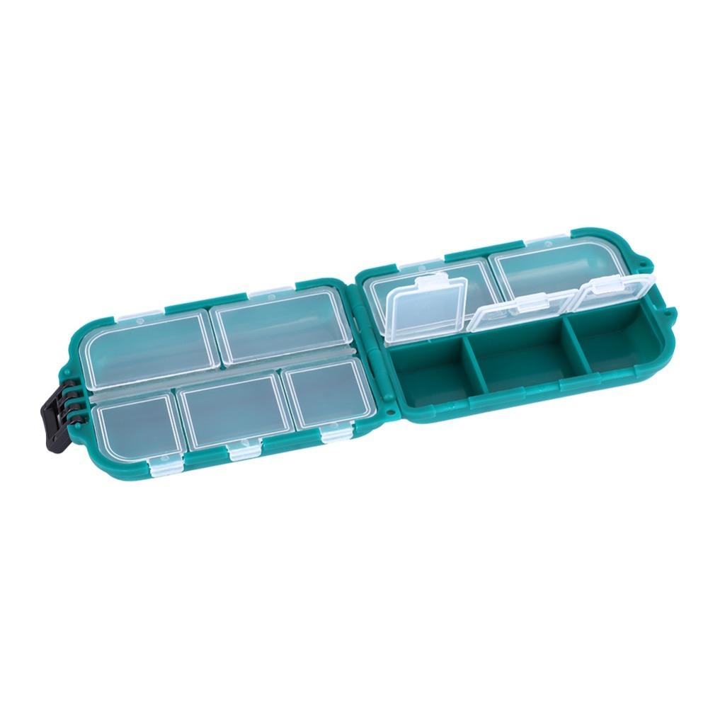 3PCS Double Layer Fishing Baits Box 10 Slots Lure Storage Box Hooks Storage Case Fly Fishing