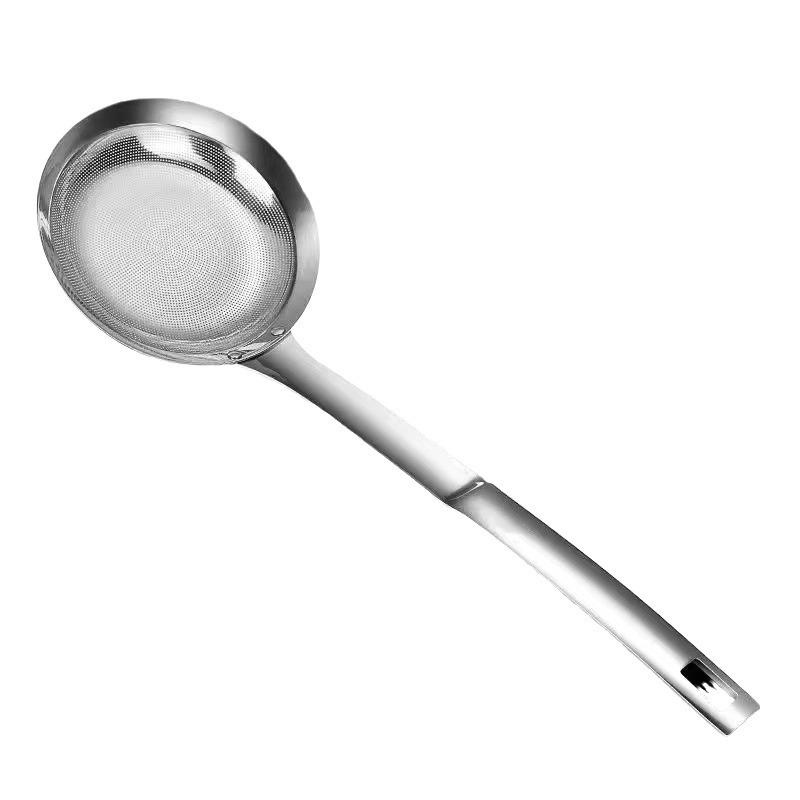 Filter Scoop Stainless Steel Fat Skimmer Spoon Strainer Fat Oil Skim Grease Foam Fine Mesh Strainer With Handle Kitchen Tool