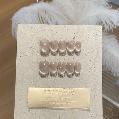 Премиальные пайетки цвета шампанского, улыбка, французский кошачий глаз, пузырьки шампанского, съемная носимая броня