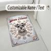 Decorative Artwork Theme Crystal Velvet Rug Personalized Custom Name Text Soft Floor Mat Home Decor