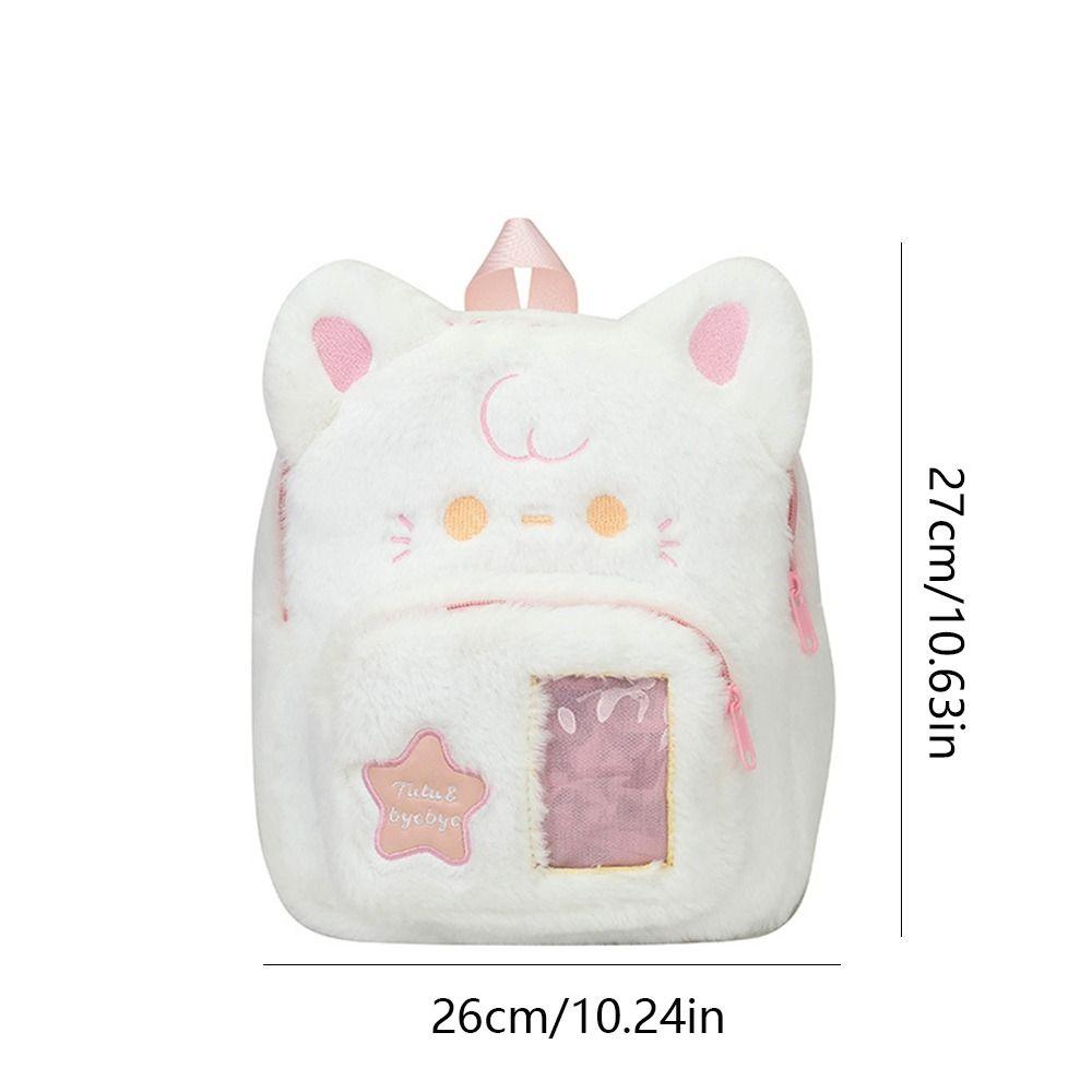 Rabbit Cute Cat Backpack Preppy Style Plush Shoulder Bag Sweet Idol Photocard Pouch Itabag Outdoor