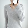 Женский свитер с v-образным вырезом, весенне-осенний трикотаж, тонкий теплый свитер с длинными рукавами, пуловеры, женские базовые джемперы, трикотажная нижняя рубашка