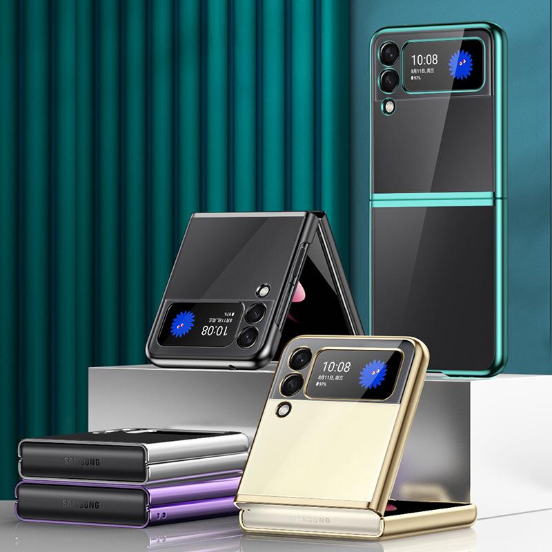 [Хит продаж] Применимо к чехлу для складного мобильного телефона Galaxy Zflip4 гальванизированный ПК защитный чехол flip3