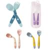 Baby Children Spoon Fork Set Soft Bendable Silicone Scoop Fork Kit Tableware Toddler Training Feeding Cutlery Utensils Tableware