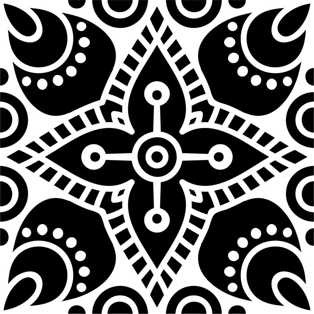 Printtoo Scrap-booking Квадратный цветочный штамп с рисунком мандалы Коричневые деревянные резиновые штампы-2 x 2