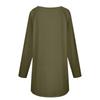 Women's Fashionable Loose Mid-length Round Neck Pullover Solid Color Raglan Sleeves Long-sleeved Casual Top