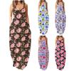 Womens Summer Sun Dresses Long Spaghetti Strap Sleeveless Floral Casual Long Maxi Dress For Women With Pockets