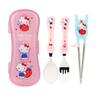 Lilpang Sanrio Hello Kitty Extreme Stainless Steel Lilpang Chopsticks+Spoon+Fork+Case Set, Mixed Colors, Spoon+Fork+Chopsticks+Case, 1 Set