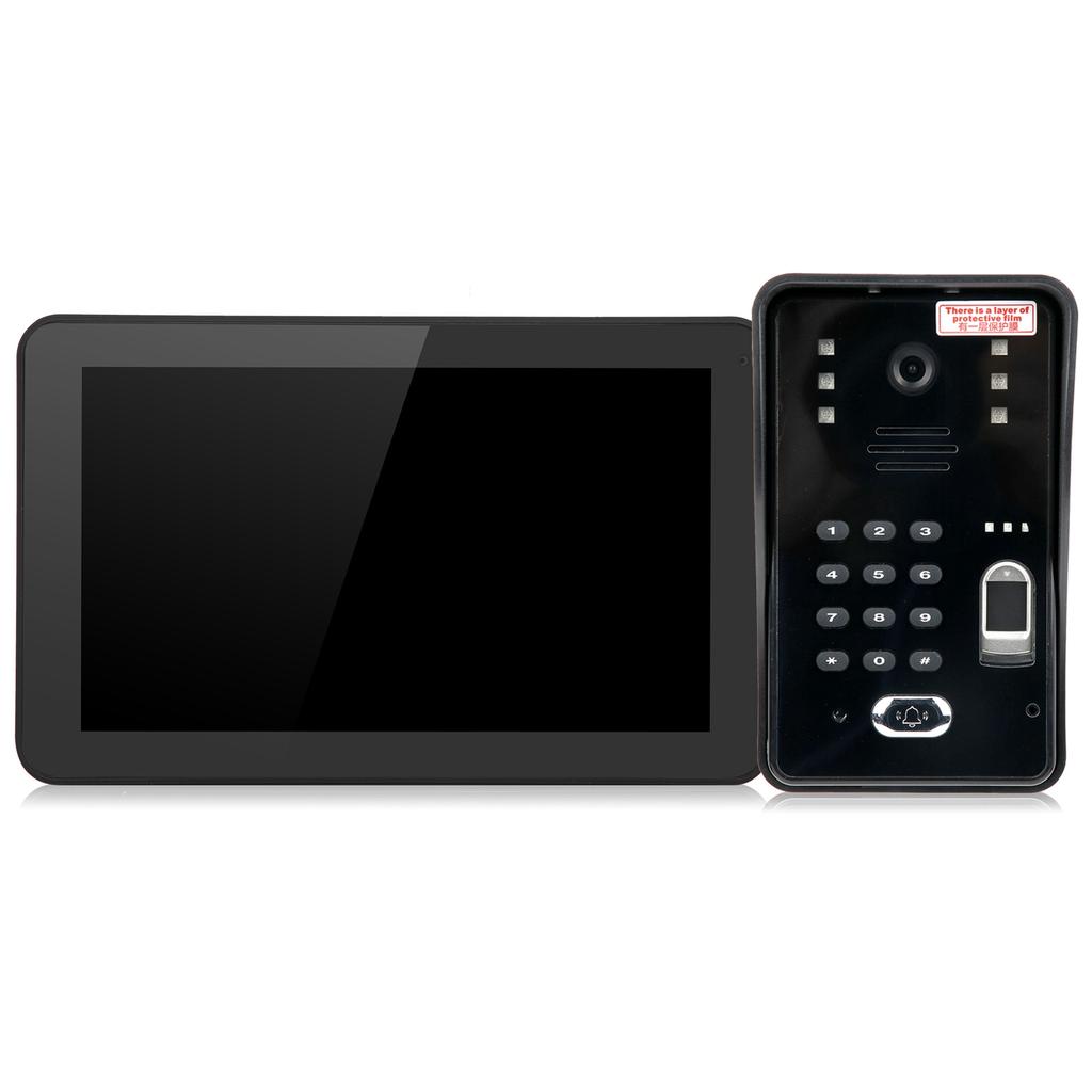 9-дюймовый проводной Wi-Fi доступ дверной телефон отпечаток пальца пароль IC карта удаленная разблокировка видеодомофон