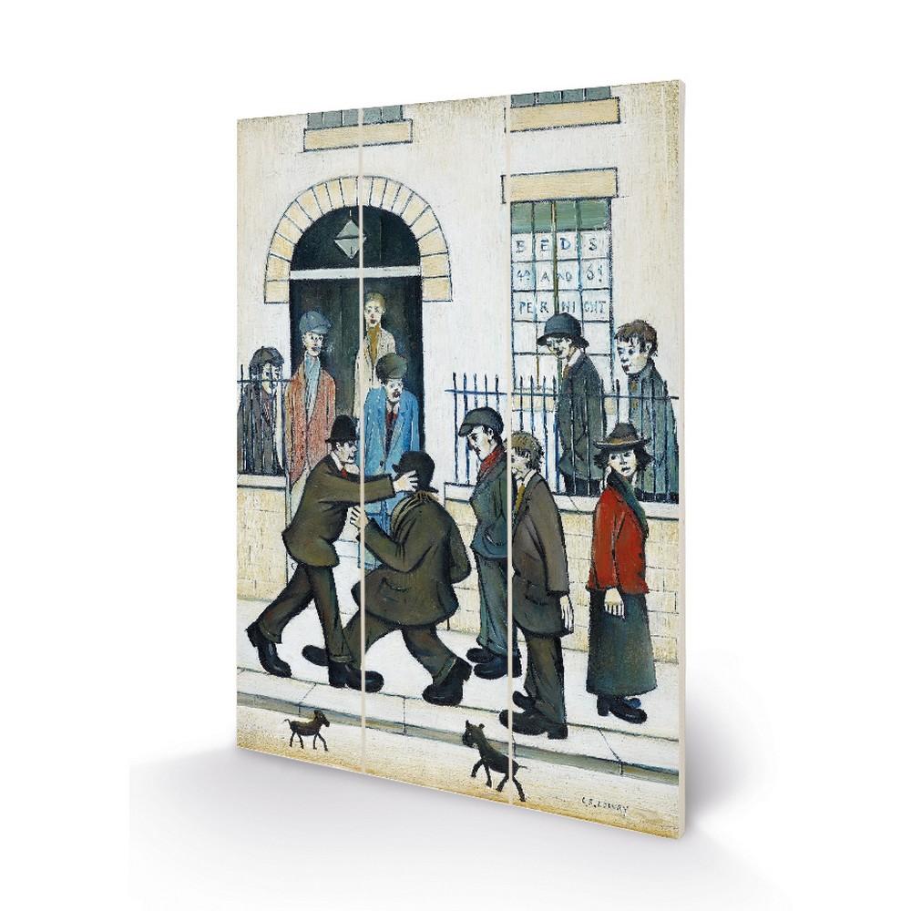 L.S.. Lowry A Fight C. 1935 Wood Print