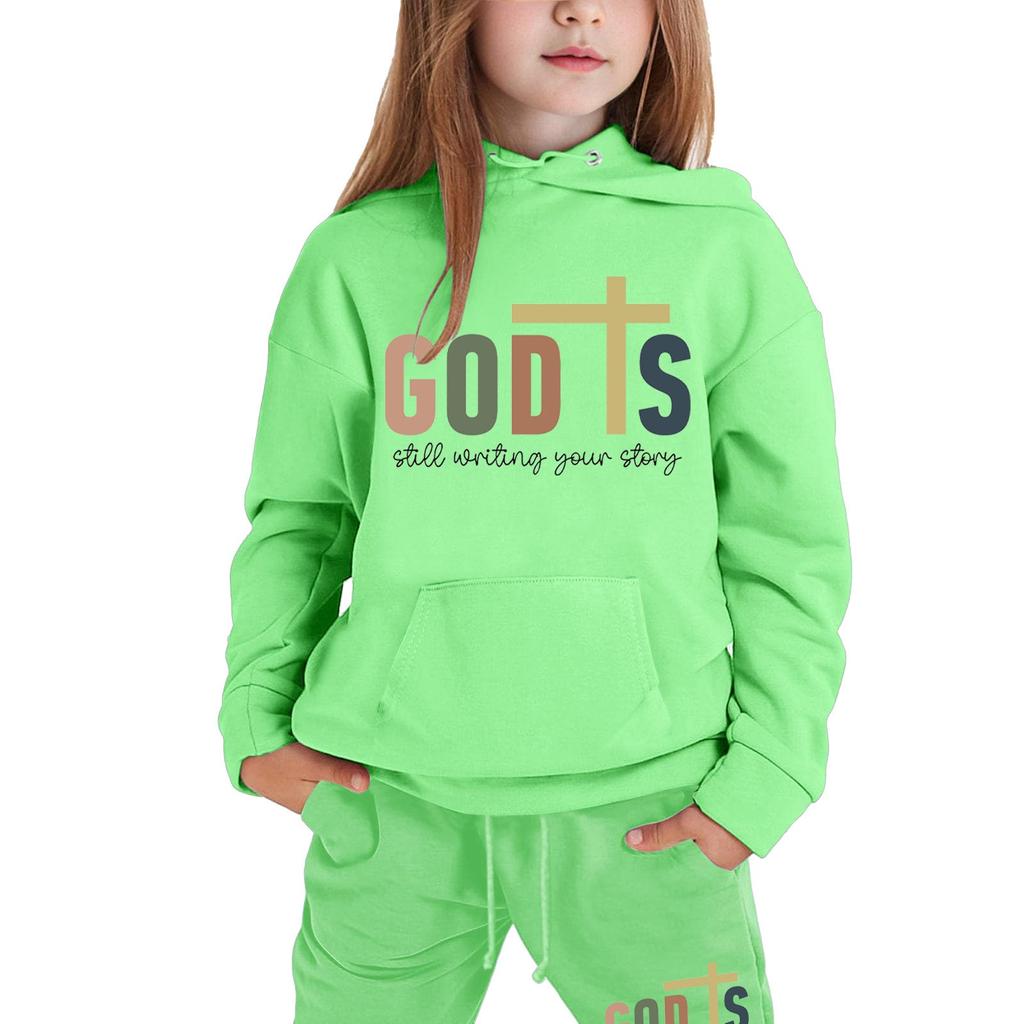 Мальчики Девочки Спортивный костюм Одежда Толстовка с капюшоном Беговые штаны Спортивные костюмы Комплект Модный наряд