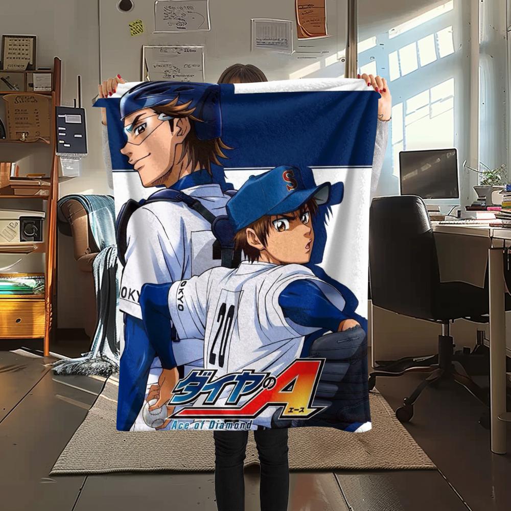 1Pc Ace of Diamond Print Flannel Blanket, High quality Comfortable for All Seasons, Home Decor, Warmth and Comfort, Perfect for Christmas Gifts