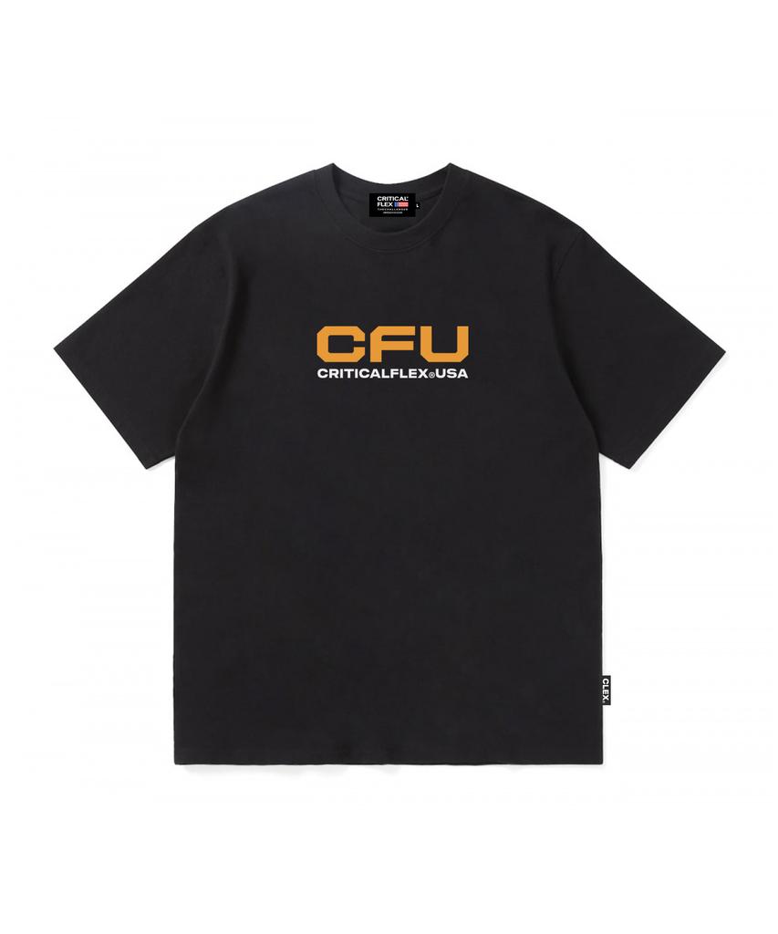Keulitikeolpeullegseu Cfu Квадратный Логотип Футболка с коротким рукавом Черный/Желтый