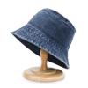 Kids Girls Boys Casual Washed Denim Wide Brim Beach Fishing Cap Bucket Hat Sun Hat Fisherman Cap