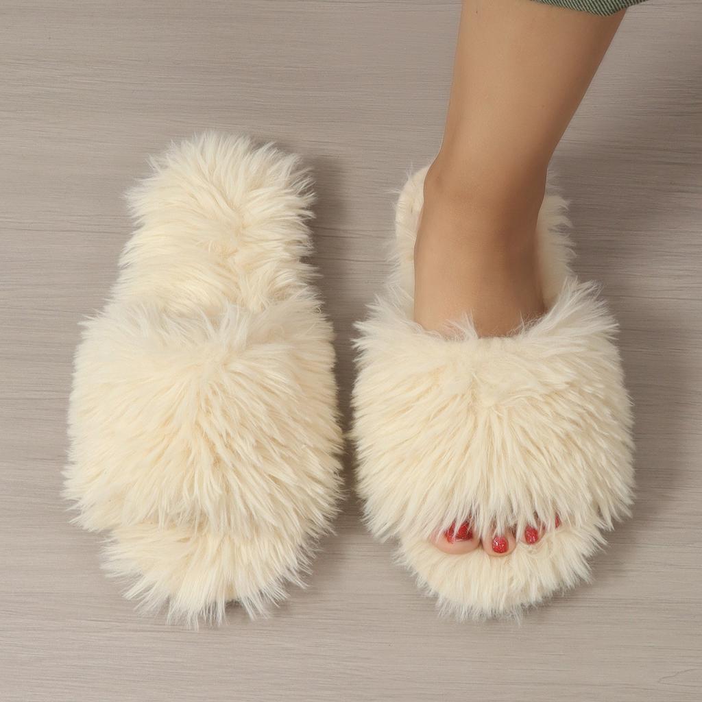 Cotton Slippers, Winter Fur Slippers, Women's Indoor Lightweight Slippers, 2024 Spring and Autumn New Solid Color Fashionable Slippers