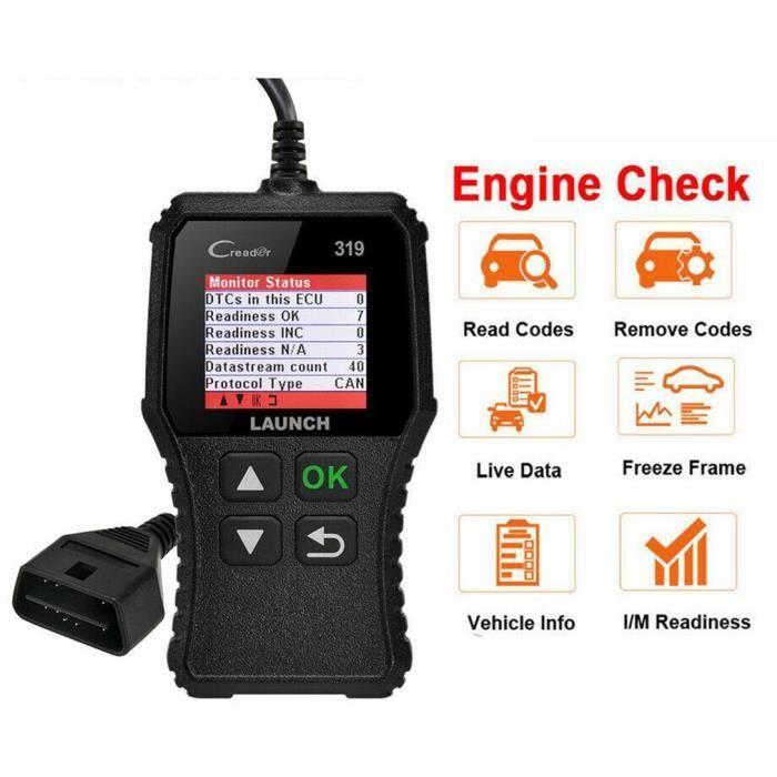 Outil de diagnostic automatique du lecteur de code OBD2 EOBD de lecteur de défaut de scanner de voiture