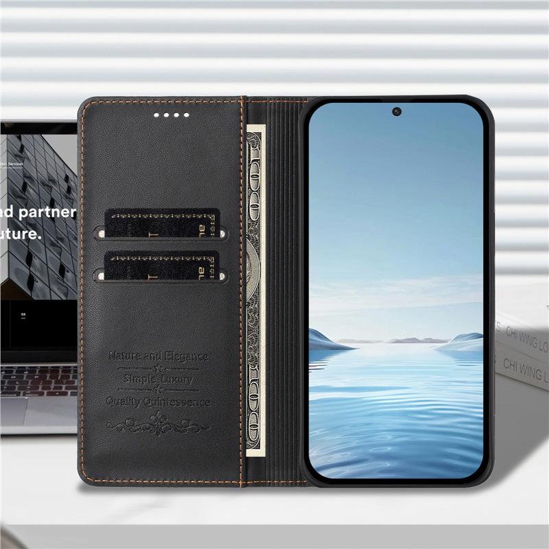Подходит для чехла телефона Samsung S26 Edge с кожаной текстурой, сильным магнитным притяжением, откидной крышкой, защитного чехла S25 FE с двумя слотами для SIM-карт
