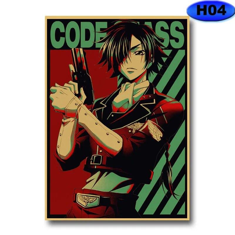 Винтажные постеры с аниме, плакат на крафт-бумаге, HD принты, украшение для домашнего бара, живопись, настенный художественный декор, коллекция фанатов