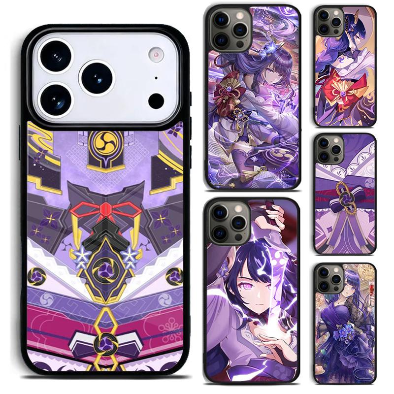 Чехол для телефона Raiden Shogun Baal Genshin Impact для iPhone 17 16 15 Pro Max Air 14 13 12 11 Plus Ударопрочный Capa Cover