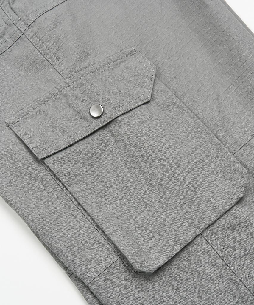 TOFFEE WOMEN W Elastic Waist Wide Cargo Pants (Grey)