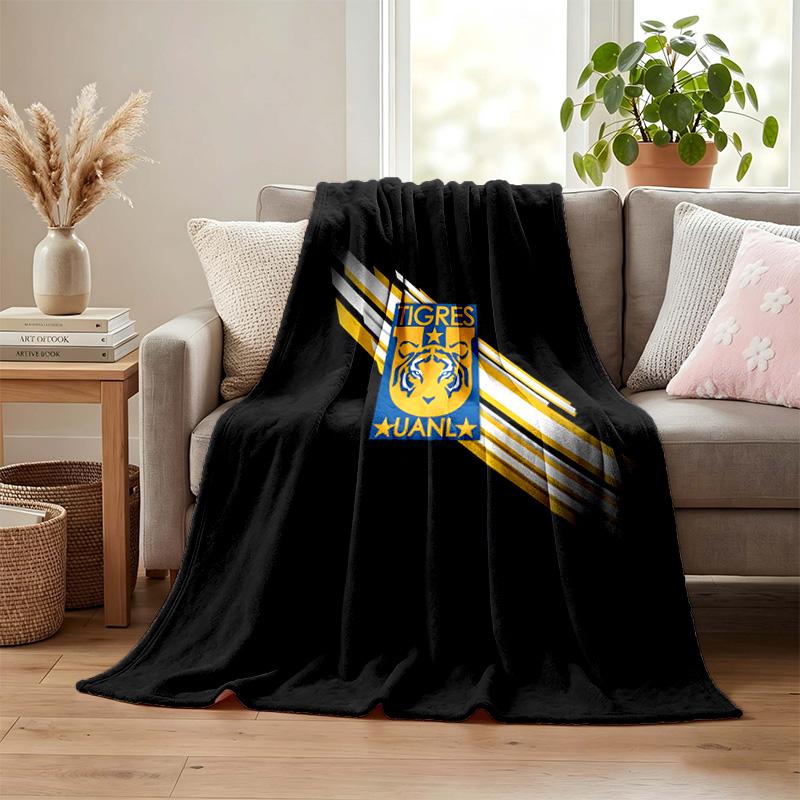 Club Tigres UANL blanket Flannel Blanket Soft Cozy Plush Throw for Sofa Bed Lightweight Home Decoration