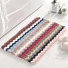 Color Wavy Flocking Floor Mat Home Living Room Bedroom Square Carpet Bathroom Toilet Absorbent Non-slip Foot Mat