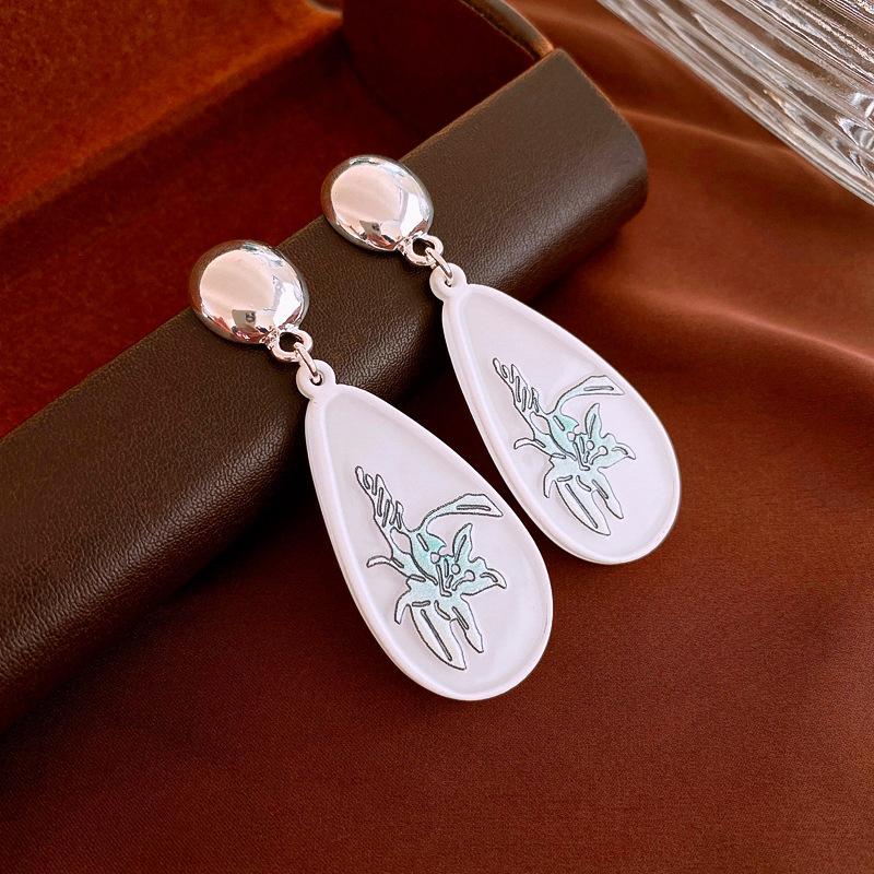 Гуофэн Серьги-кисточки с цирконом 'Серебряная игла', Ретро Легкая роскошь Высококлассные серьги-гвоздики Нишевые Универсальные серьги