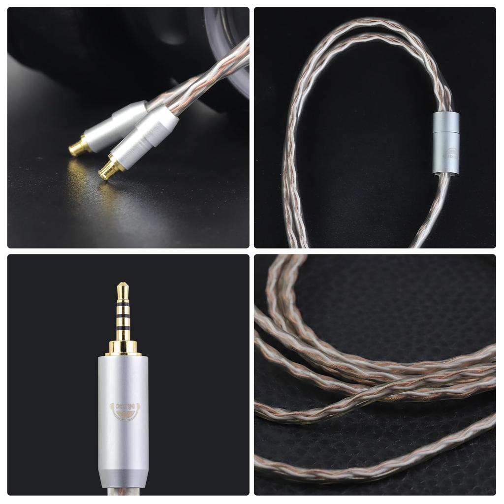 Okcsc JBX Headphone Cable A2DC for Earphones and Headphones for Compatible with OFC Length Re-Cable Audio-Technica ATH-ADX5000, ESW950, SR9, AP2000TI,