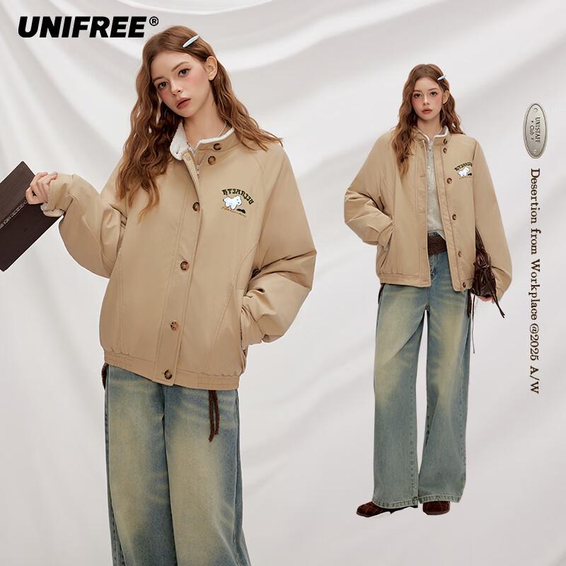 unifree Winter Stand Collar Lamb Wool Padded Jacket