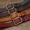 Ремень ручной работы из натуральной кожи в стиле ретро, итальянский, первый слой, медная пряжка, универсальный