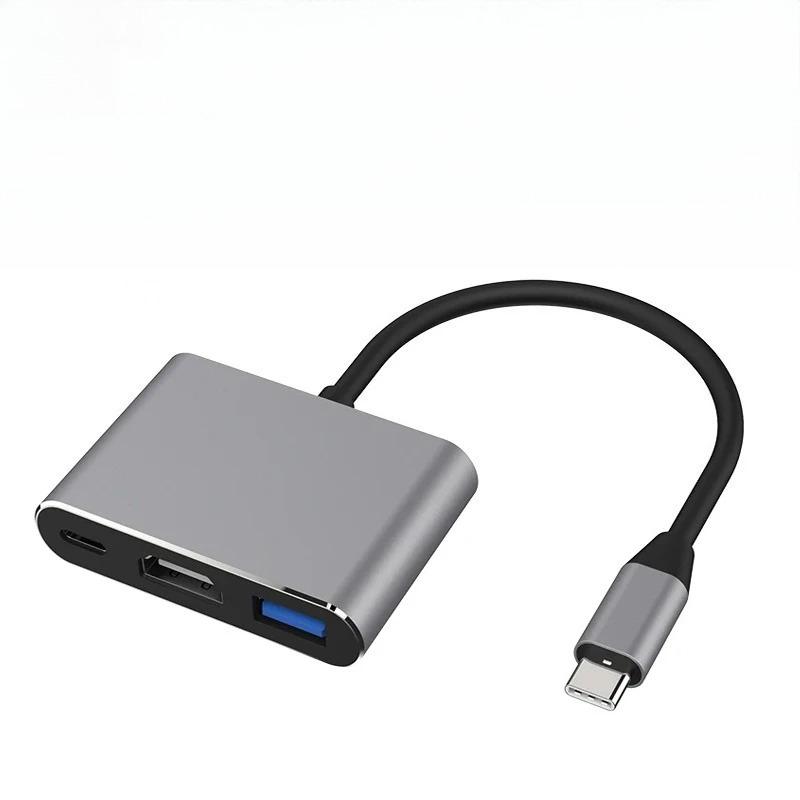 3-в-1 USB C на HDMI 4K Кабель-адаптер Совместим с Samsung Huawei iPad Mac NS USB 31 Тип C на HD USB 30