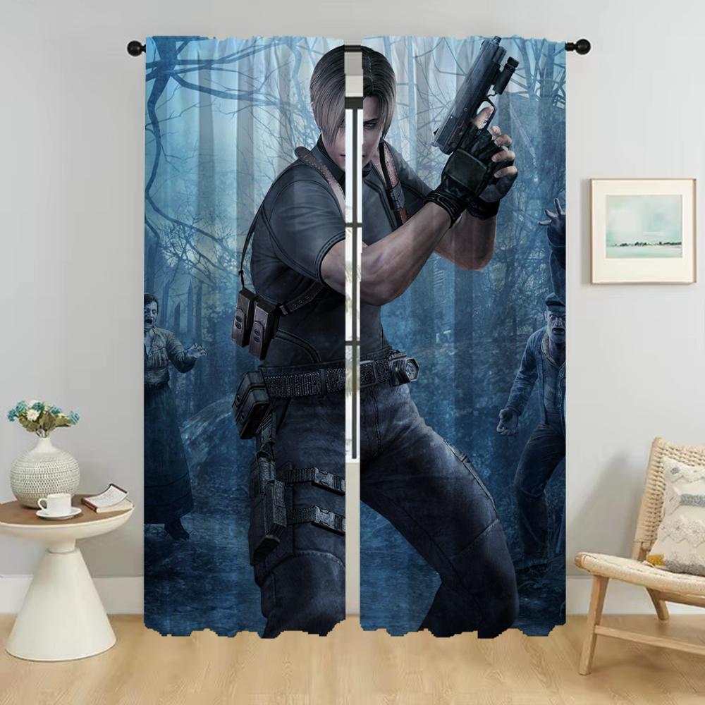 Leon-Kennedy Shades Tulle for Bedroom Partition Blackout Curtain for Room 2 Panel Kitchen Curtains Home Interior Curtains Living