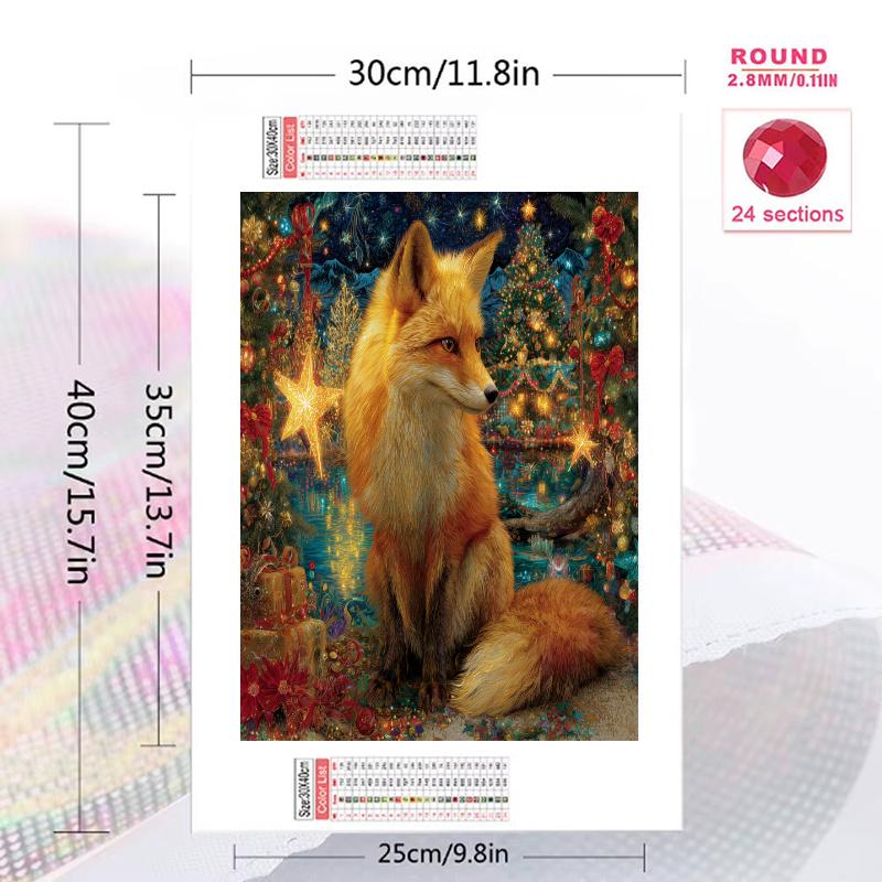 Fox Pattern 3pcs 100% Round Full Drill 5D DIY Diamond Painting Embroidery Cross Stitch Rhinestone Décor