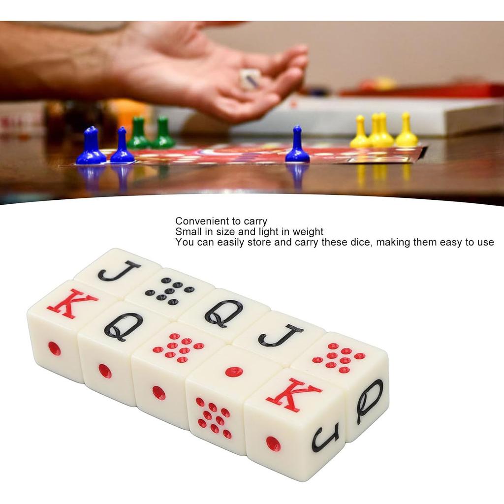 20 шт./компл., 16 мм, квадратные угловые зубы, желтые акриловые покерные кости, JQK, настольные игральные кости, испанские кости