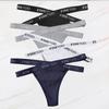 FINETOO 4PCS/Lot Sexy Cross Strap Cotton G-String Women's Panties FINETOO Letter High Waisted Fashion Thongs Panty Lingerie M-XL