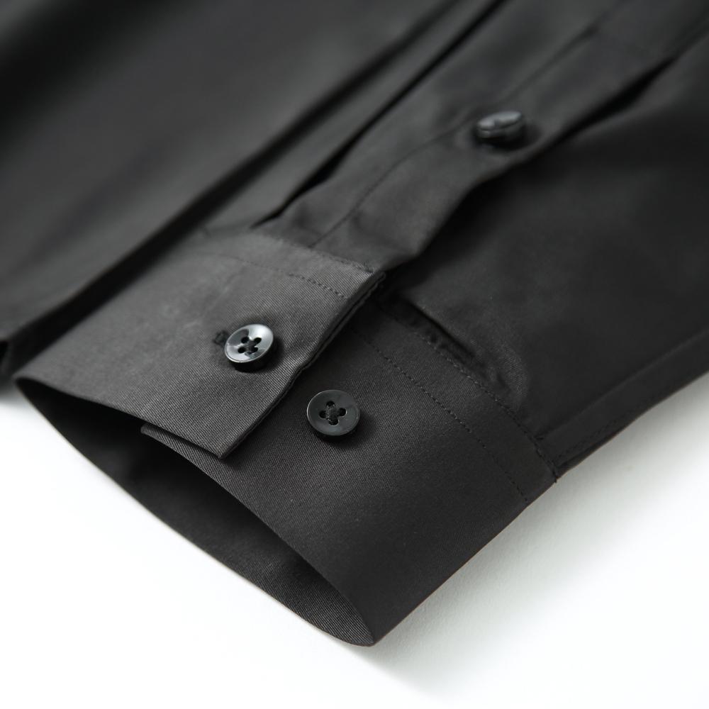 Мужская однотонная немнущаяся рубашка с длинным рукавом и эластичной тканью, шелковисто-гладкая, приятная к коже, простая в уходе, формальная мужская одежда, рубашка на пуговицах