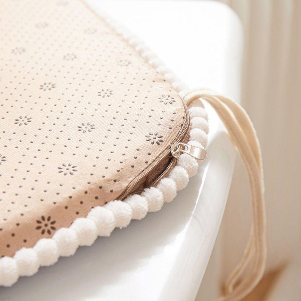 Floral Pattern Dining Chair Cushion Chenille Buttocks Pad Embroidered Chair Mat  Office Classroom