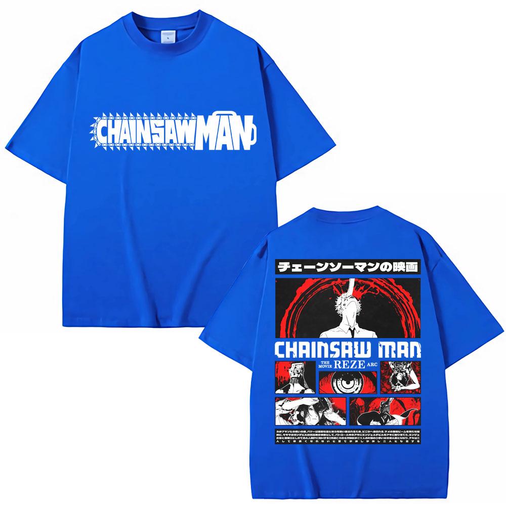90s Japanese Anime Chainsaw Unisex Graphic T Shirt Unisex Women Fashion Vintage Cartoon Tshirt Oversized Cotton Casual Summer Tshirts