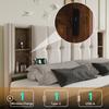 Doppelbett mit Kabellosem Laden USB C&amp; 4 Schubladen , Polsterbett Bettgestell 160x200cm,Lattenrost aus Holz-Beige Samt(Mit Matratze)