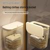 Wall-Mounted Transparent Laundry Basket with Lid for Bath and Dirty Clothes