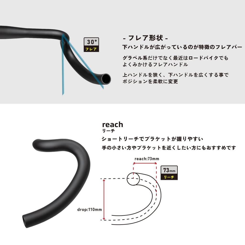 GORIX Карбоновая ручка Руль с дропами Руль с расширением Легкий материал из углеродного волокна Широкий конец Грэвел Легкий руль Руль для шоссейного велосипеда Велосипедный руль Грэвел