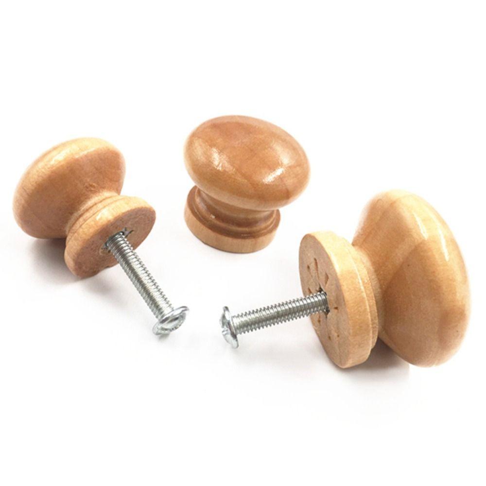 Easy-Grip Design Walnut Wood Cabinet Knobs Rust-Resistant Drawer Pulls Handles for Kitchen
