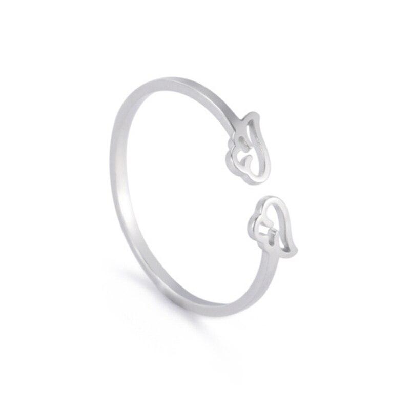 Couple Rings Adjustable Angel Wings Ring Stainless Steel Cute For Women Fashion Jewelry Wedding Gifts