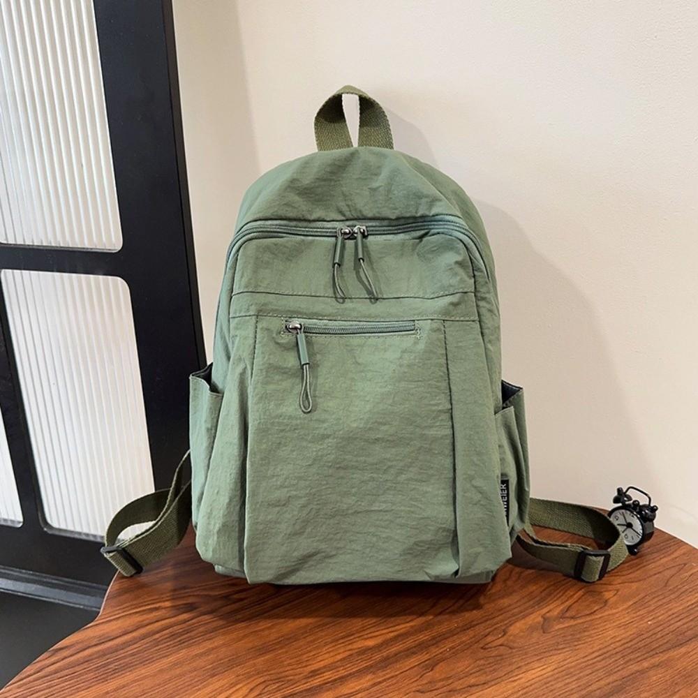 Fashion Large Capacity Backpack Multifunctional Solid Color School Bag Ultra-Light Shoulder Bag Travel