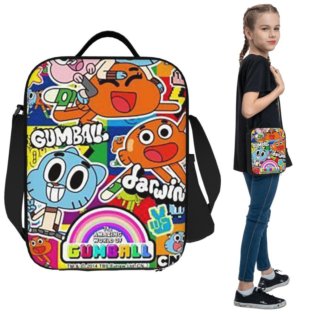 The Amazing World Of Gumball Insulated Lunch Bag for Kids School Cooler Thermal Food Box Tote Portable Lunch Boxes Container