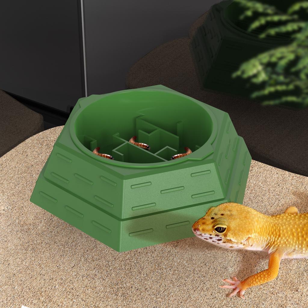Maze design feeding bowl, water basin, increase the fun of hunting, multiple uses, suitable for reptiles, lizards, chameleons